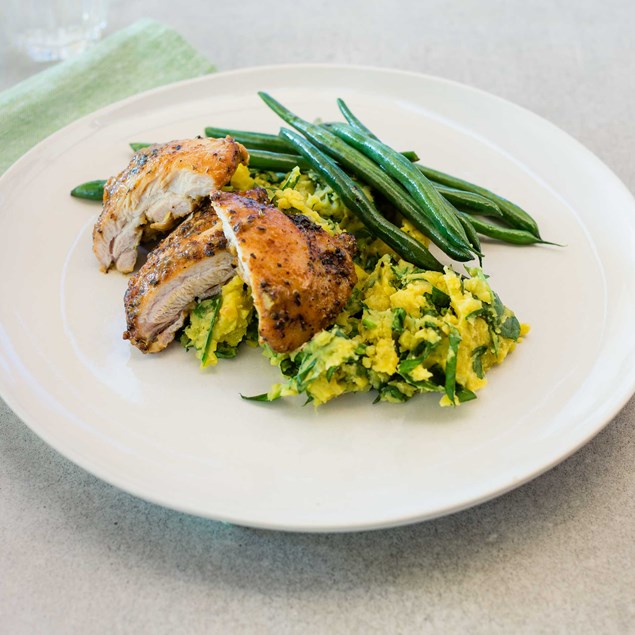 My Food Bag Nadia Lim Recipes Lemon Pepper Chicken With Gold Kumara Mash And Veggies