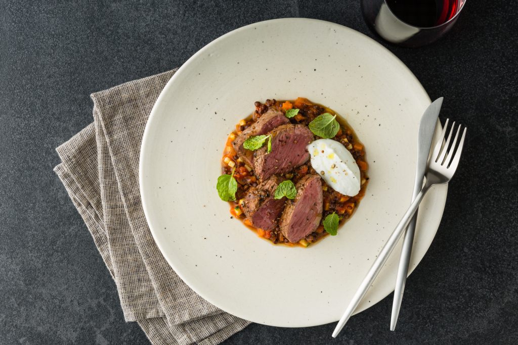 g Te Mana Lamb Rump with Lentil Ratatouille Buffalo Yoghurt BLOG