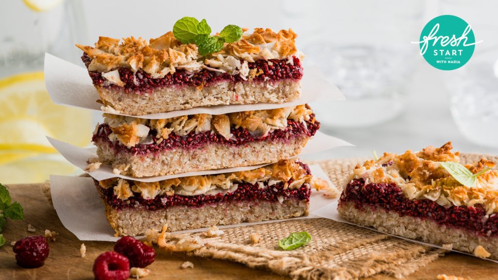 raspberry coconut bars