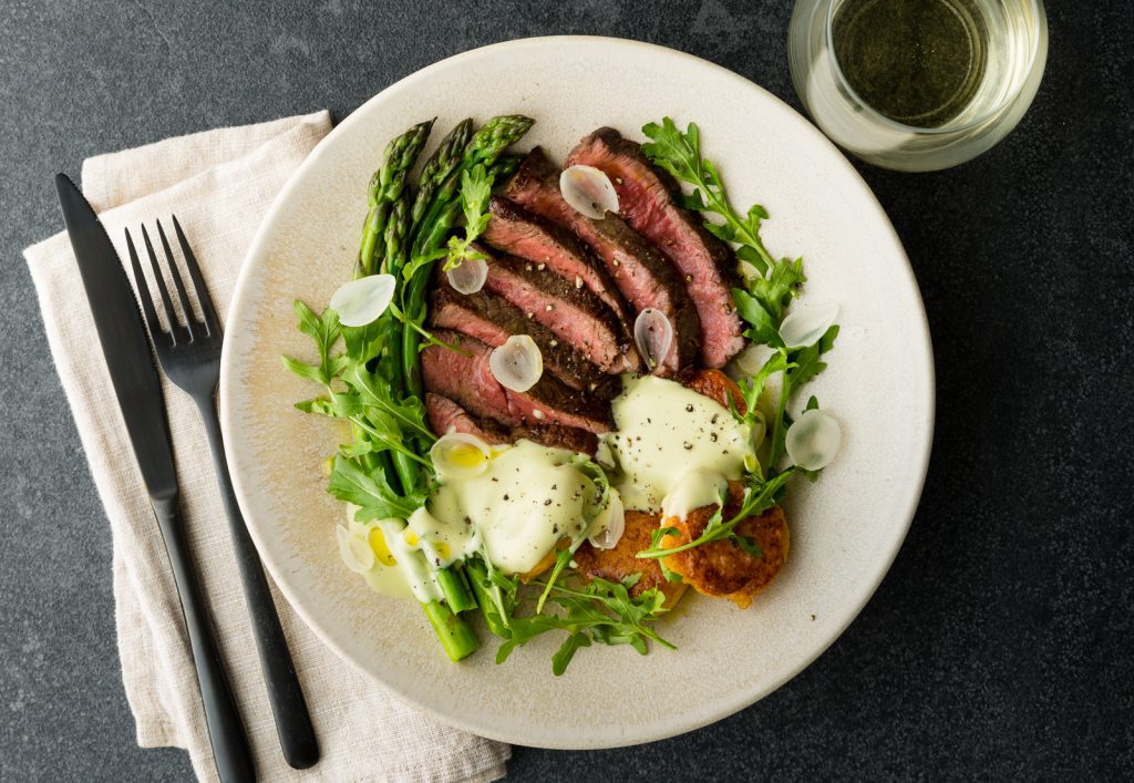 G Seared Beef Eye Fillet with Ricotta Gnuddi Asparagus Emulsion BLOG