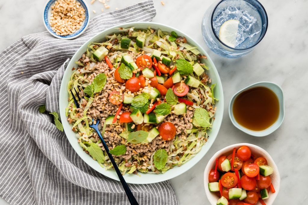 FS Lemongrass Pork Larb with Super Grains Cucumber Salsa BLOG