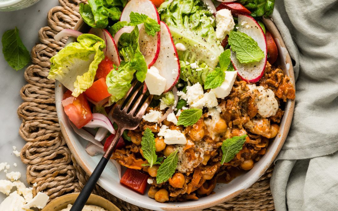 Greek Spiced Beef & Chickpea Bowl