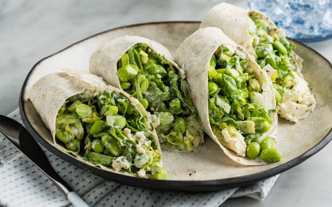 Smashed Edamame Wraps