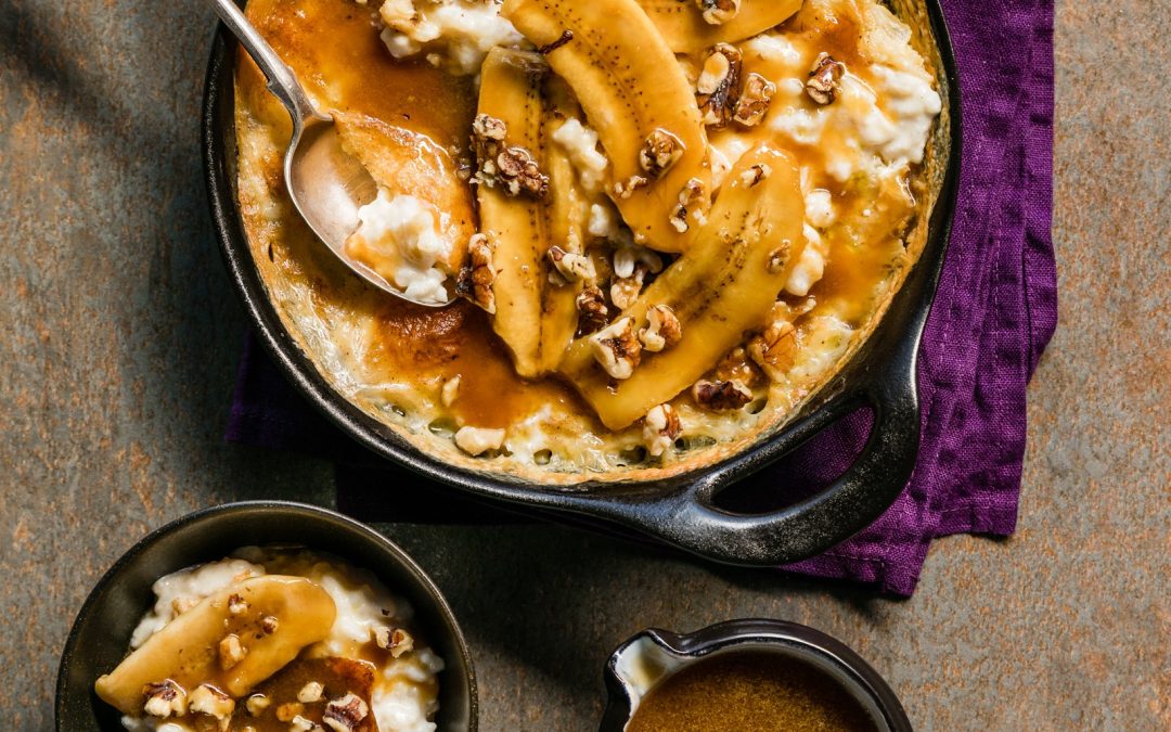 Baked Caramel & Banana Rice Pudding