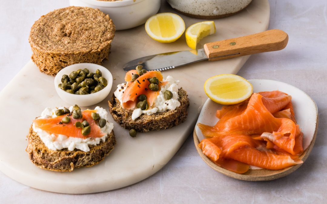 Low Carb Salmon & Cottage Cheese English Muffins