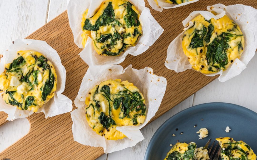 Spinach & Feta Crustless Quiches